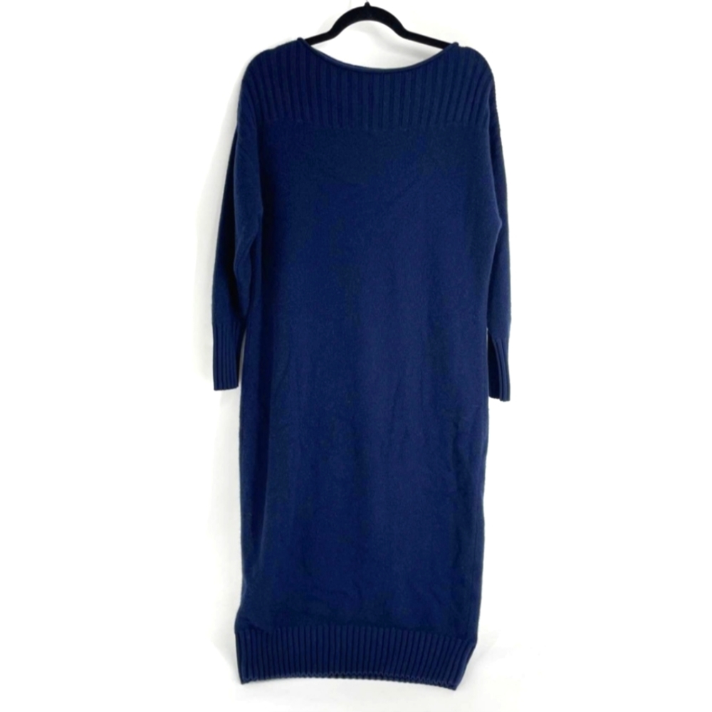 Hatch 100% Cashmere Navy Blue Maternity Midi  Dress